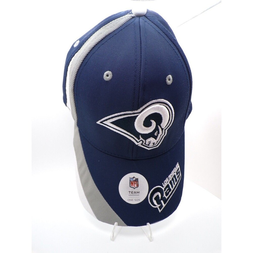 Los Angeles Rams Men's Navy Blue Embroidered Baseball Cap One Size Adjustable